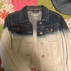 Bethany Mota Cropped Ombré Denim Jacket Size XL